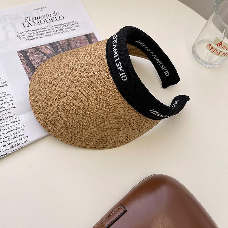 New Duck Tongue Empty Hat for Women's Seaside Sun Protection Sun Protection and UV Sun Protection Sun Straw Hat for Summer Face Covering