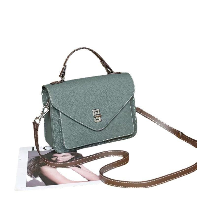 Genuine Leather Women's Bag Handbag for Women's Commuting Bag Summer New Postman Bag French Crossbody Bag Small Square Bag