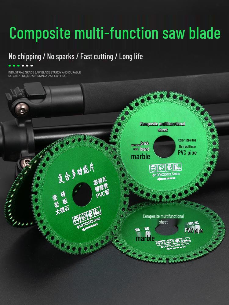 Multi-Functional Angle Grinder Disc for Tile, Steel, Rock, and Marble - Brazed Dry Cutting Blade