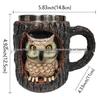 Handgefertigte Waschbär und Panda Baumhöhle Tasse
