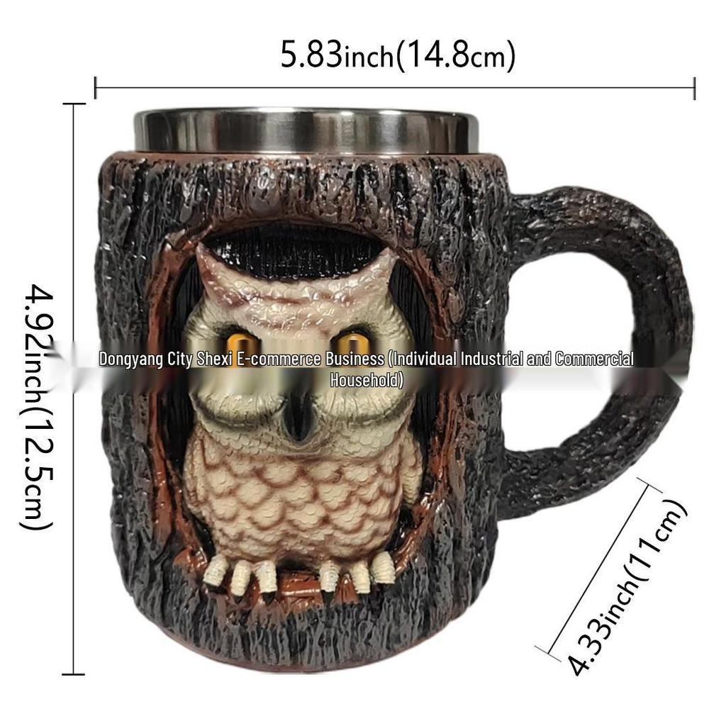 Handgefertigte Waschbär und Panda Baumhöhle Tasse