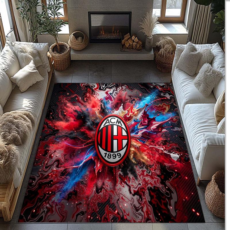 AC Milan Printed Flannel Area Rug Non Slip Soft Polyester Floor Carpet Indoor Decor Mat for Bedroom Living Room Sofa Game Room Home Decoration