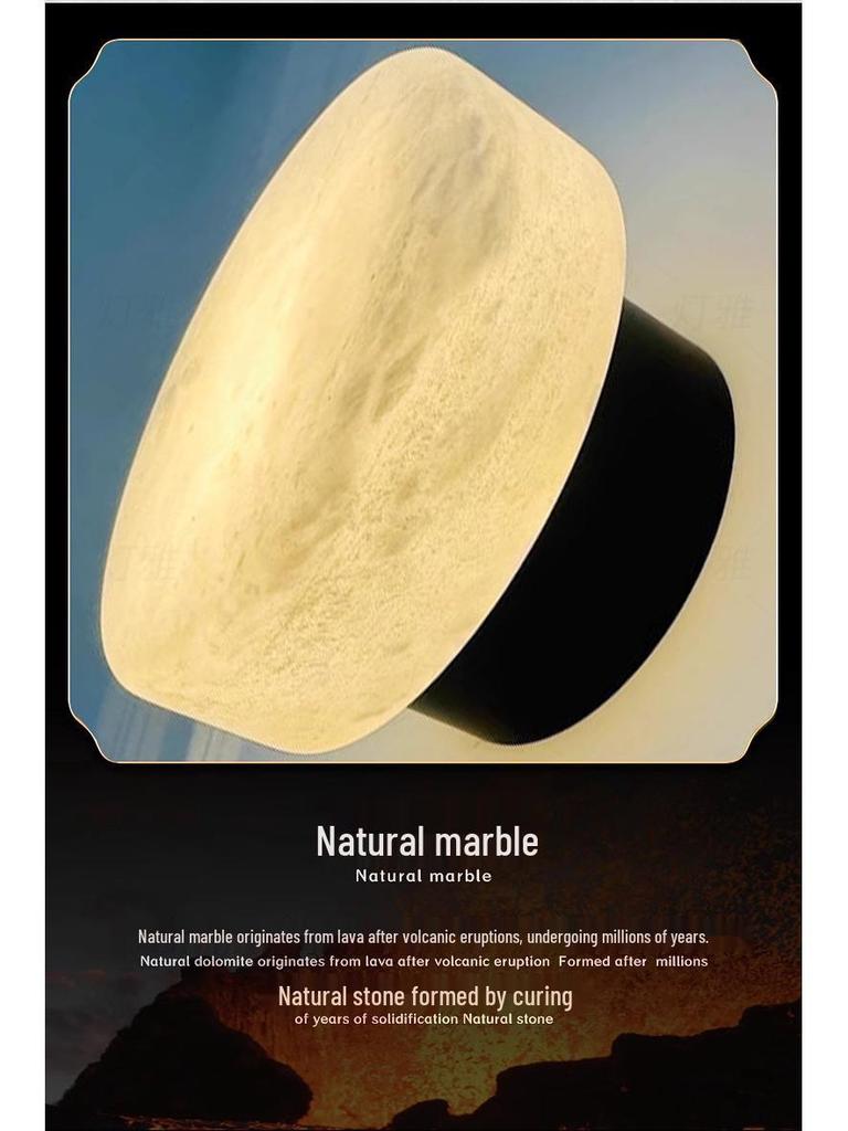 Minimalist Round Marble Wall Lamp for Bedroom, Hallway, or Balcony