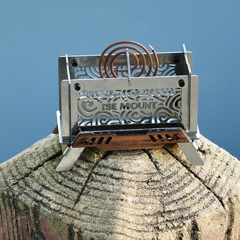 Mini Firewood Stove Stainless Steel Outdoor Camping Incense Burner Portable Mosquito Incense Burner for Home Bedroom