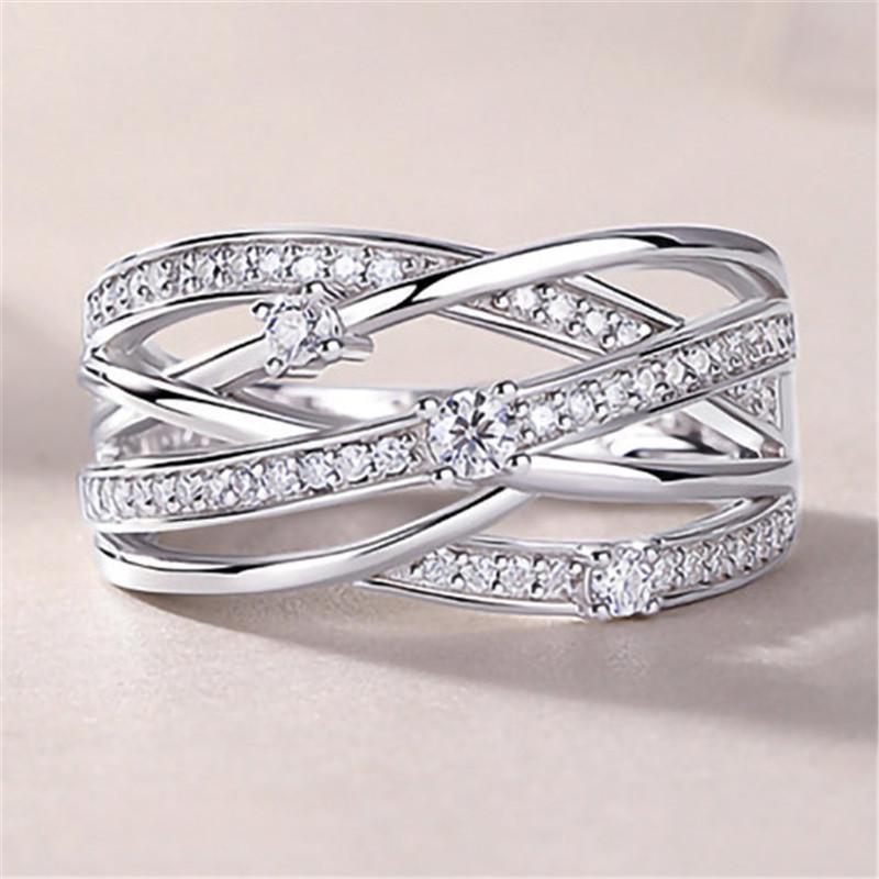CopperCross Finger Ring Lady Fashion Party Jewelry Shiny Cubic Zirconia Gorgeous Accessories Gift