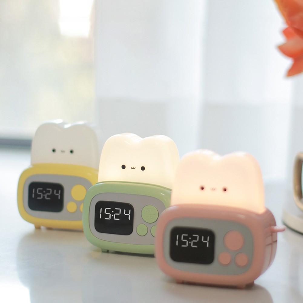Cute Bread Maker Alarm Clock Sleeping Timing Lamp Bedside Table Desk AlarmClock