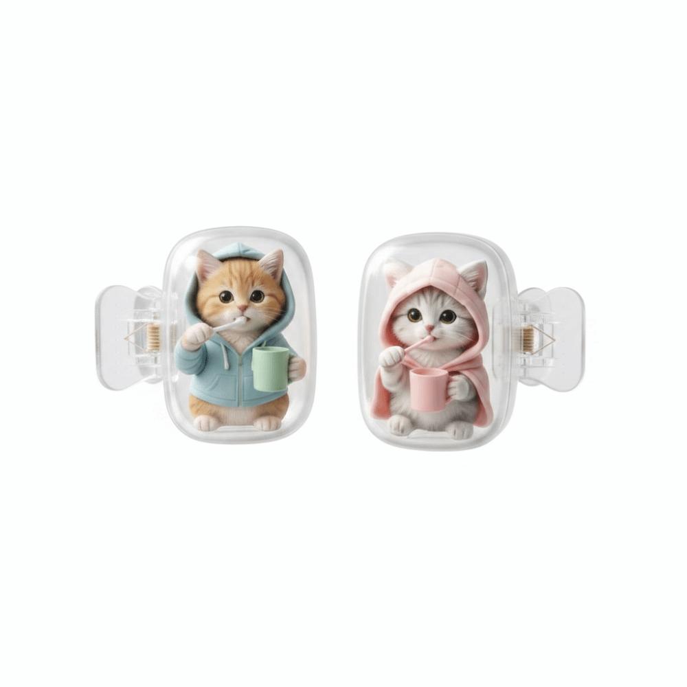 2pcs Portable Toothbrush Head Cover Dust-proof Cat Toothbrush Cover Travel