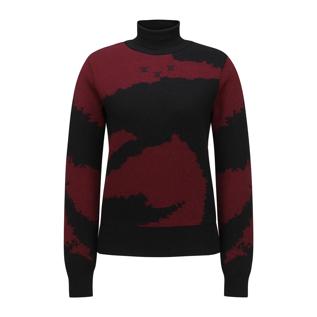 ANEW GOLF Women Patten Jacquard High Neck Sweater_Wi