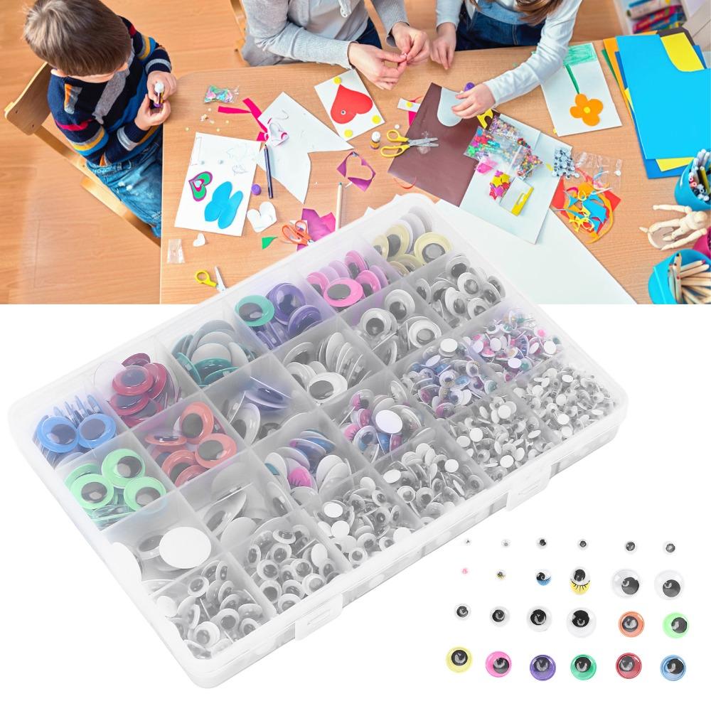 1700pcs Different Sizes Self Adhesive Eyes Self Adhesive Wiggle Eyes Googly Eyes  Doll Decoration