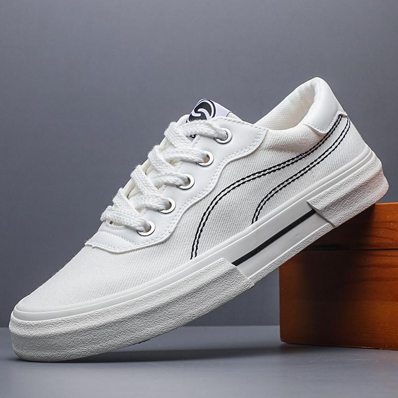 Fashion New Men's Shoes Canvas Spring Leisure Anti-slip Driver Work Fashion Lightweight Breathable Lace Up Men Canvas Shoes SS25833