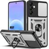 Shockproof Case - BOOLING - for Samsung Galaxy A57 5G - with Ring and Camera Cover - Silver