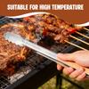 Stainless steel barbecue food tongs with wavy edges strong heat resistance ergonomic handle kitchen cooking tongs