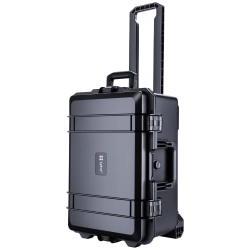 Lykus HC-5220 Waterproof Hard Case with Wheels, Carry-On Design, Built-in Foam Lattice, Dimensions: 52x36x24.5cm, Suitable for Cameras, Projectors, Dr