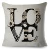Nordic Style Love Heart Letter Pillowcase Decor Flower Printed Pillow Case for Home Car Sofa Polyester Cushion Cover X