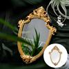 Gold Retro Makeup Mirror Wall Decoration Classical Tea Tray Decoration Decoration Wall Decoration Photo Props Table Bedroom