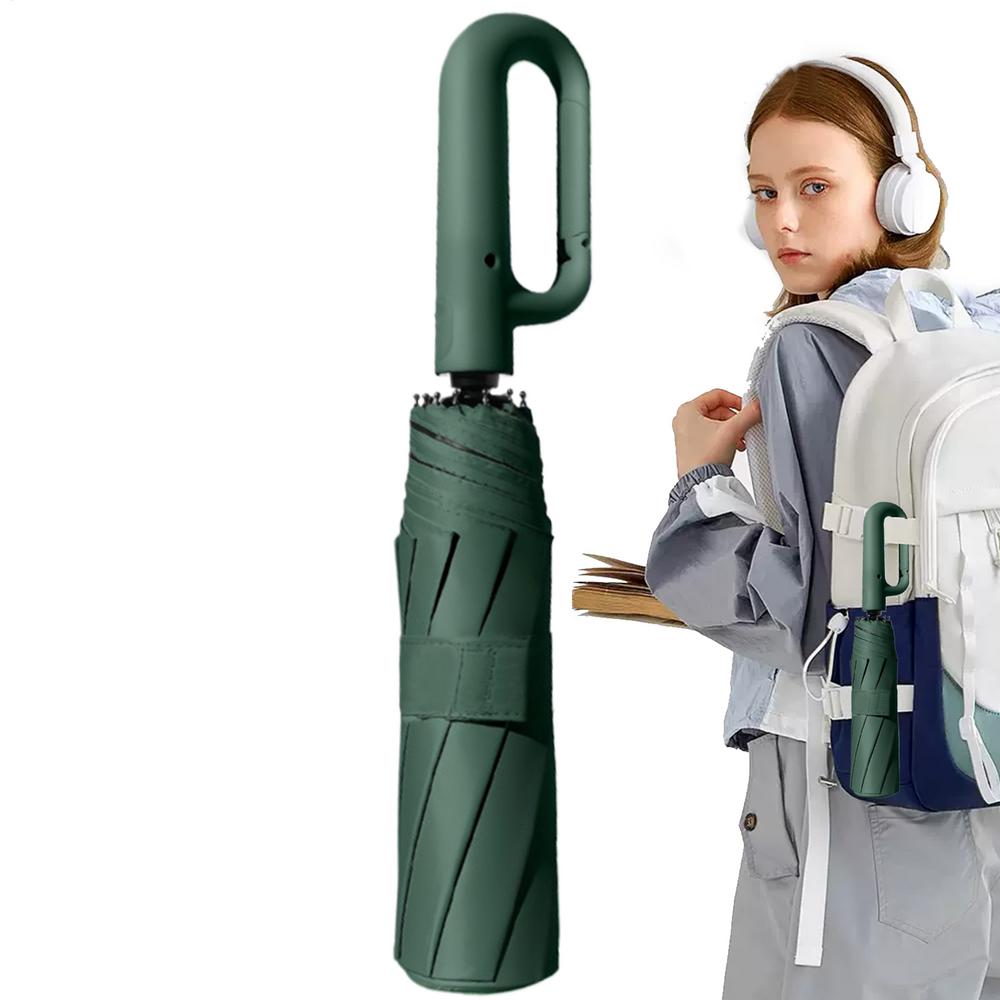 Umbrella Automatic Open And Close Wind Proof Umbrellas UV Protection Umbrella With Carabiner Handle Compact Folding Umbrella