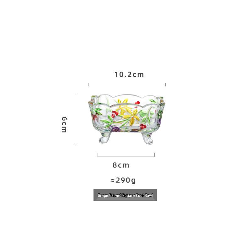 Flavinmci Embossed Painted Glass Snack Dish