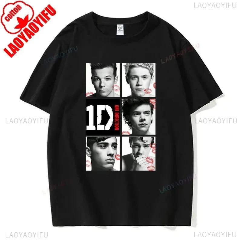 I Love One Directions Print T-Shirts Rapper Short Sleeve T Shirt Vintage Singer Tops Summer Cotton Hip Hop Men Women Tee-shirts