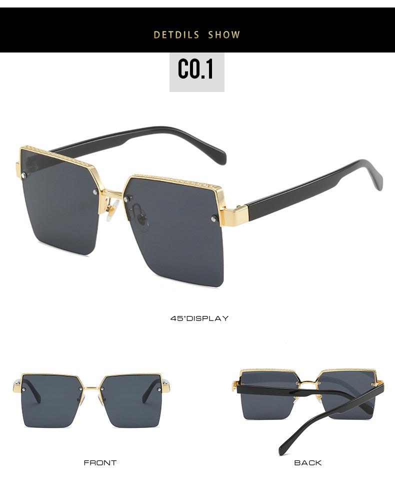 2022 Spring European & American Celebrity Square Frame Sunglasses - Milan Fashion Half-Frame
