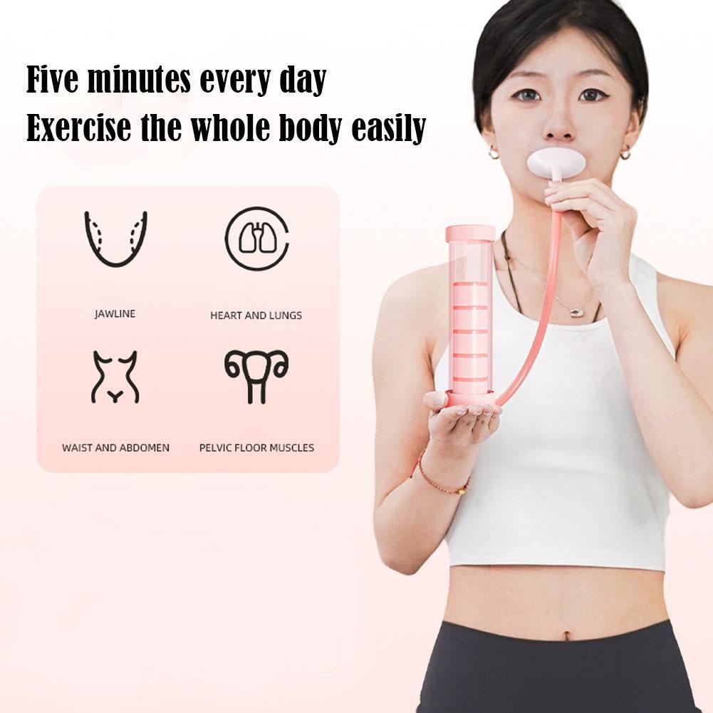 Abdominal Breathing Exerciser - Slim Waist Lung Capacity Trainer. Effective for Weight Loss, Face Lift & Respiration. Portable