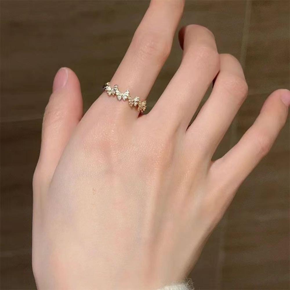 Popular Women's Ring Gold Brushed Double-layer Cross Star Ring Women's Niche Design Exquisite Retro Index Finger Ring 2026 New Explosion