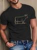 Unisexs Soft Cotton Tee Simple Cow Calf Outline Print Gift For Farm Ranch Lover Country Male Casual Short Sleeve Daily Outfit Tops