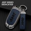 Zinc Alloy Leather Car Key Case For Jeep Grand Cherokee WK2 KL Wrangler JK JL MP Patriot Renegade Commander Compass Accessories