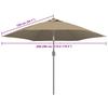 Replacement Canopy for Sun Umbrella Taupe 300 Cm