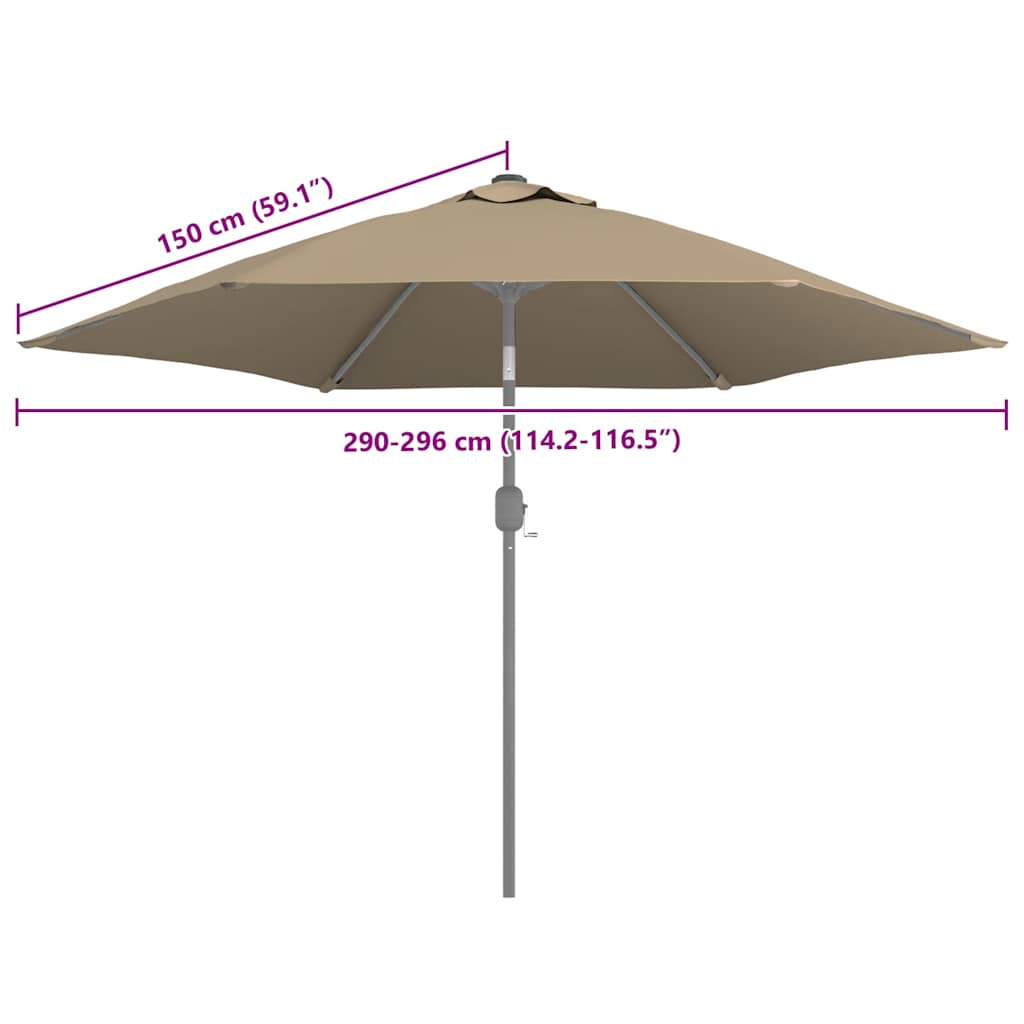 Replacement Canopy for Sun Umbrella Taupe 300 Cm