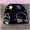 Knit Hat For Kids With Cartoon Dog Face Warm Beanie For Winter And Fall
