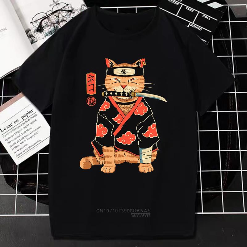 Kawaii Catana Tshirt Harajuku Cartoon Cat Print Top Women Men Casual Comfortable Tee Oversized Tshirt Roupas Masculinas