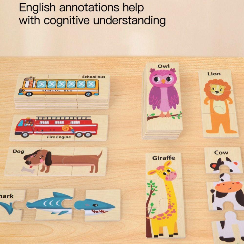 Wooden Material Animals Puzzle Game Cartoon Design Educational Jigsaw Toys Early Education