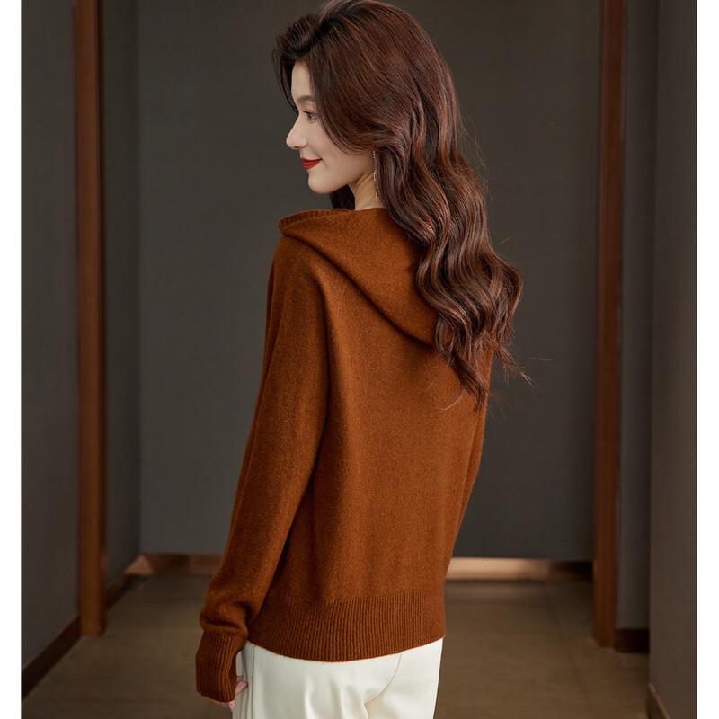 SNOWFLYING Women's Hooded 100% Wool Sweater