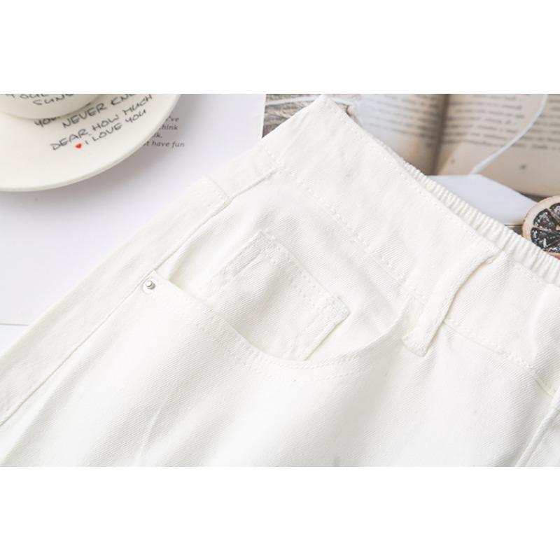 Plus Size Jeans Shorts Pants Women Oversize Loose Casual Cotton Denim Elastic Casual Pants Fashion Hole