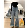 Fleece-Lined High-Waisted Micro-Flare Jeans for Petite Women, Winter-Ready Thickened Bell Bootcut Pants