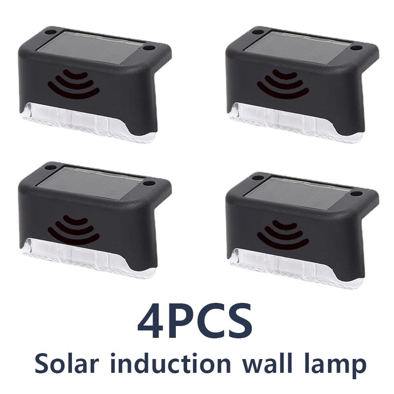 

SanjiCook LED Solar Stepped Lamp Intelligent Light Control Induction Outdoor Railing Fence Step Decoration Landscape Lighting White Light