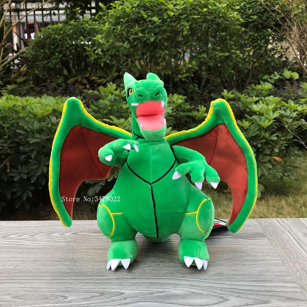 24Cm Ultra Colorful Huggable Go Charizard Rayquaza Fuse Plushy Serpent Padded Figure Cartoonish Cuddly Plushie