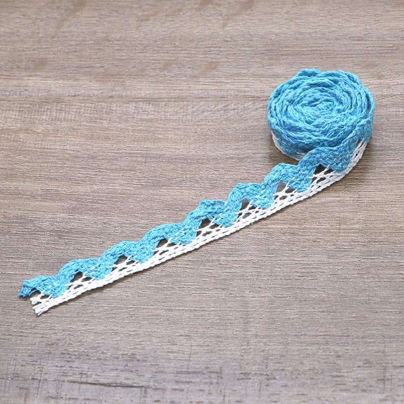 White Lace Trim with Colored Cotton Edges for DIY Decorative Tablecloths, Curtains, and Sofas
