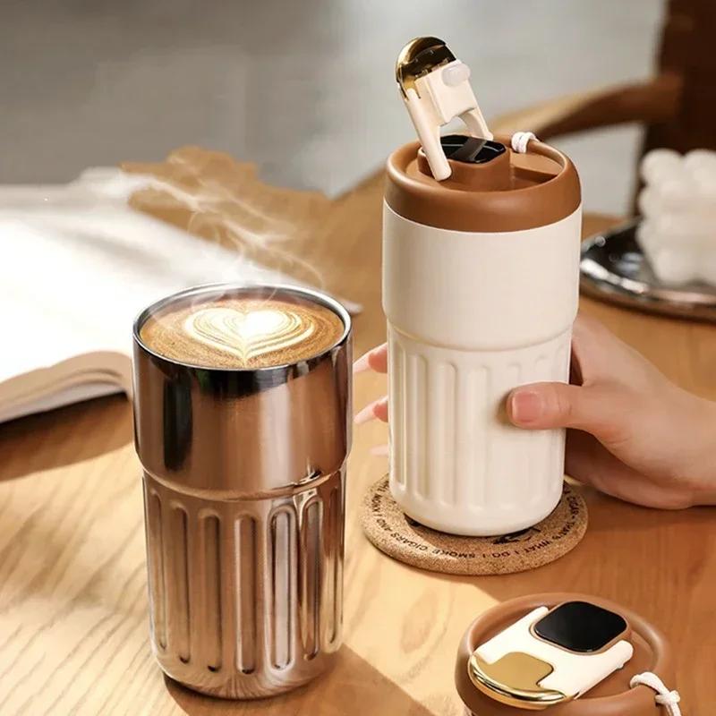 Smarter Thermos Bottle Stainless Steel Water Bottle LED Temperature Indication Coffee Cup Thermo Thermal Drinkware Kitchen Bar