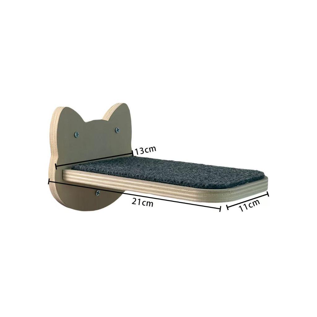 In-Stock Wall-Mounted Cat Tree with Hammock, Jumping Platform, Ladder, & Scratching Board