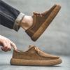 2025 Nya Lätta Canvas-skor för Herrar med Tjock Sula Mocka Mjuk Sula Andningsbara och Moderiktiga Gång Casual Denim-skor