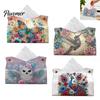 Set Pittura con Gemme Fatto a Mano Fai da Te Diamond Painting Scatola Portatovaglioli in Tessuto, Portapenne in Pelle per Desktop Rilassante, Artigianato Ricamo con Strass 5D
