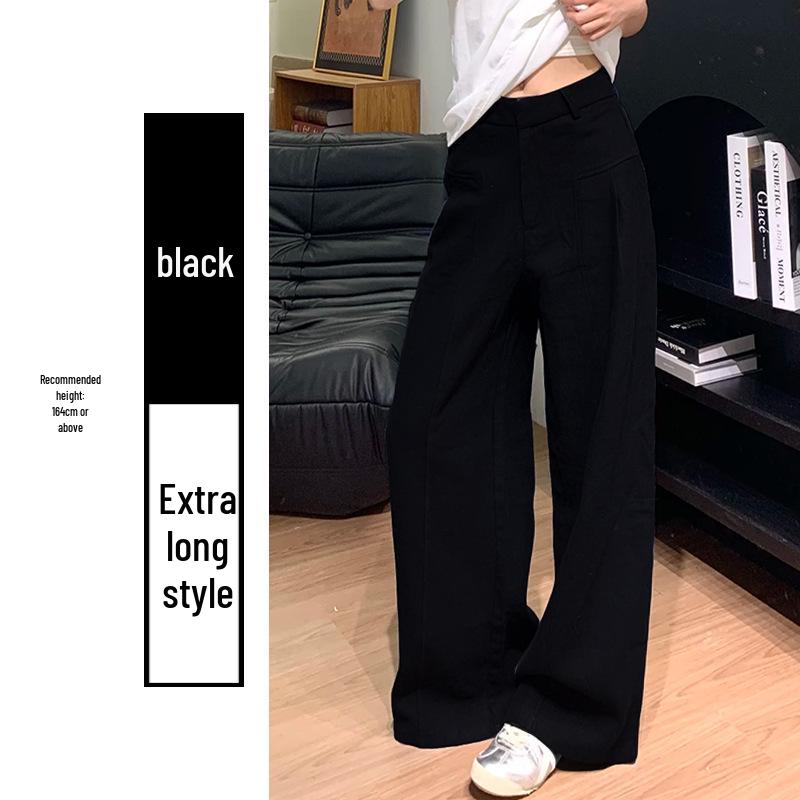 Korean Old Money Style Women's Wide-Leg Cotton Linen Pants, High-Waisted Straight Casual for Spring/Summer 2026.