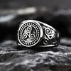 Vintage Stainless Steel Men's Ring With Norse Viking Swirl Design