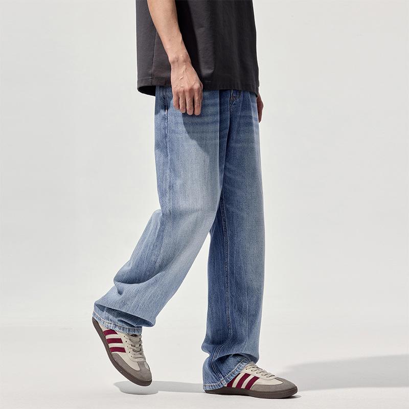 New Spring and Summer Men's Wide-leg Trousers Loose American High Street Straight Jeans