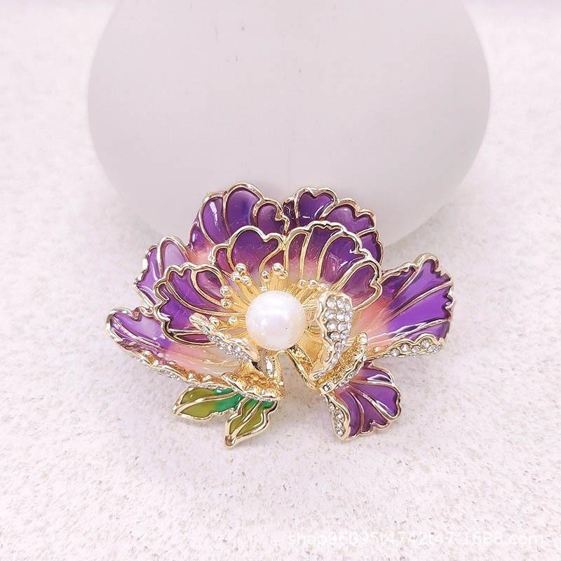 New Alloy Brooch High-end Niche Women's Peony High-end Pin Coat Suit High-end Versatile Brooch