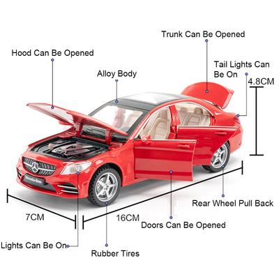 1:32 GT C260 Sports Car Model Toy Alloy Diecasting Doors Opened Pull Back Vehicle Models Sound Light Collection Gift for Boys