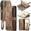 Portafoglio con Zip in Pelle Custodia per Telefono per Samsung Galaxy Z Fold 7 6 5 4 5G Fold7 Fold6 Fold5 Fold4 Portafoglio con Laccetto Scomparto per Carte Custodia
