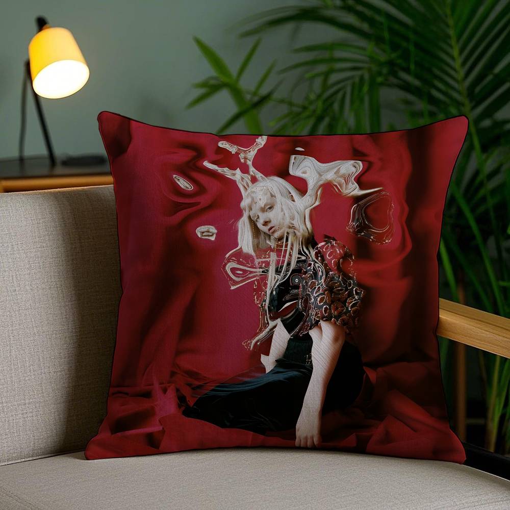 Famous Singer-Aurora-Music Aksnes Pillow Case Anti-dustmite Pillowcase Invisible Zipper Silky Short Plush Sofa Cushion Cover