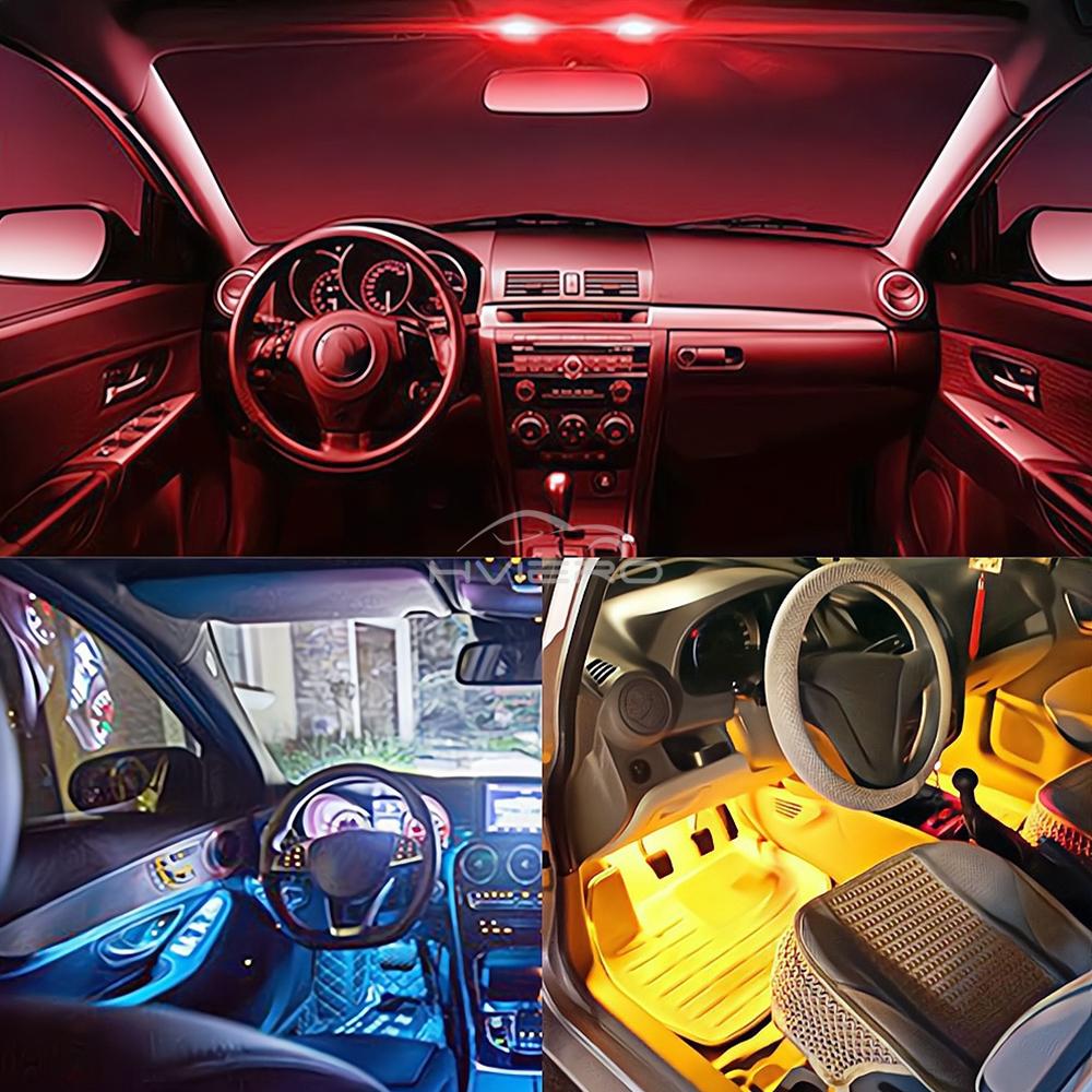 2pcs T10 LED RGB Interior 12V 5050 SMD Decorative Trunk Lamp Remote Control Multicolor Car Panel Dashboard Dome Reading Lighting